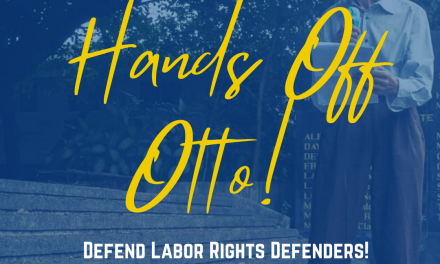 Let Otto De Vries Continue his Missionary Work for the Filipino Workers! Stop Red-Tagging And Persecution Of Labor Rights Defenders!